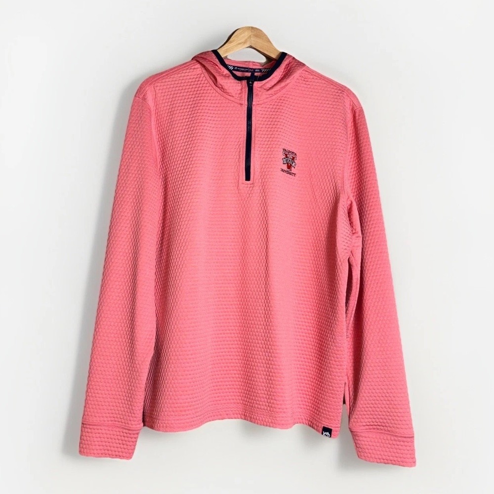 Valdosta State University 1/4 Zip Pullover Size M Textured Coral Southern Tide